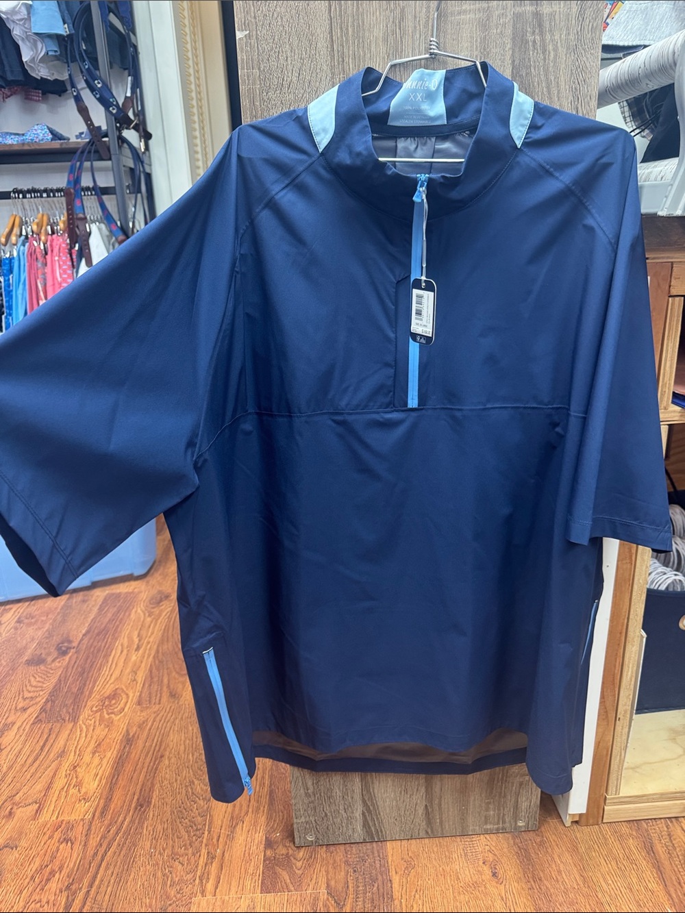 johnnie-O Navy Windbreaker with Light Blue Accents